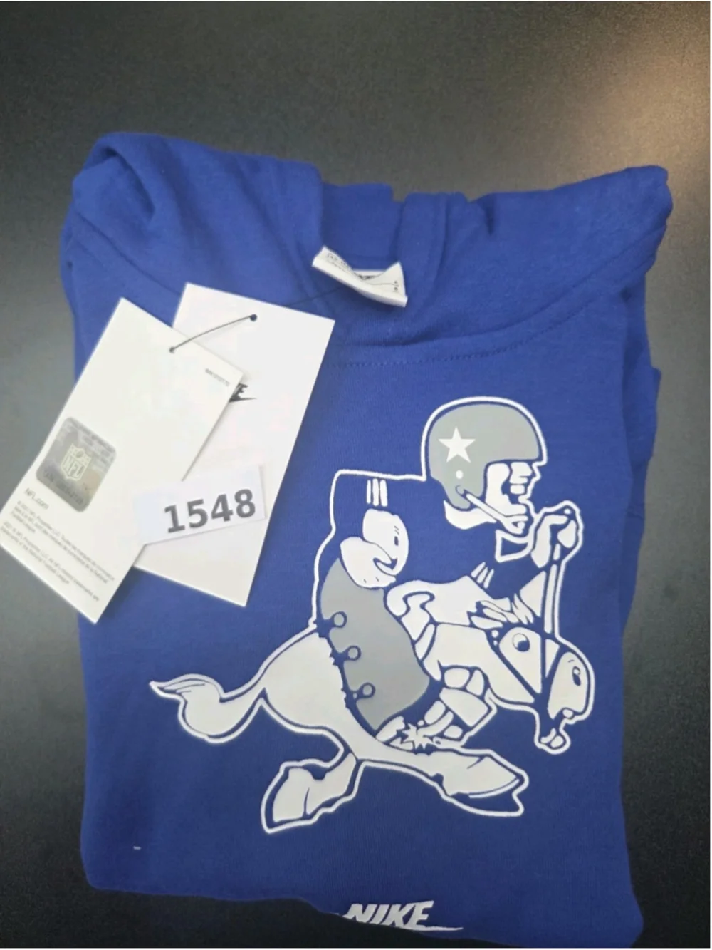 Nike Dallas Cowboys Throwback Football Hoodie Blue Youth Small NWT #1548